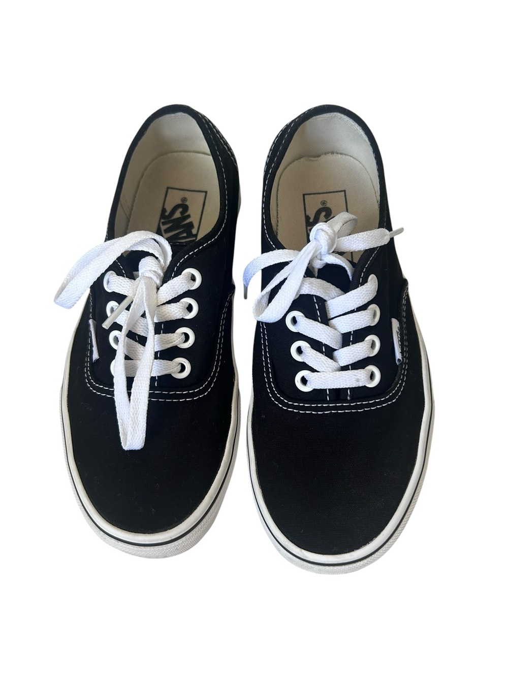 Vans Authentic Classic Black Sneakers Unisex Canvas Shoes size M 4.5 W 6